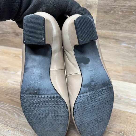 Ros Hommerson Tan Leather Block Heels Women's Size 9WW - Picture 4 of 6